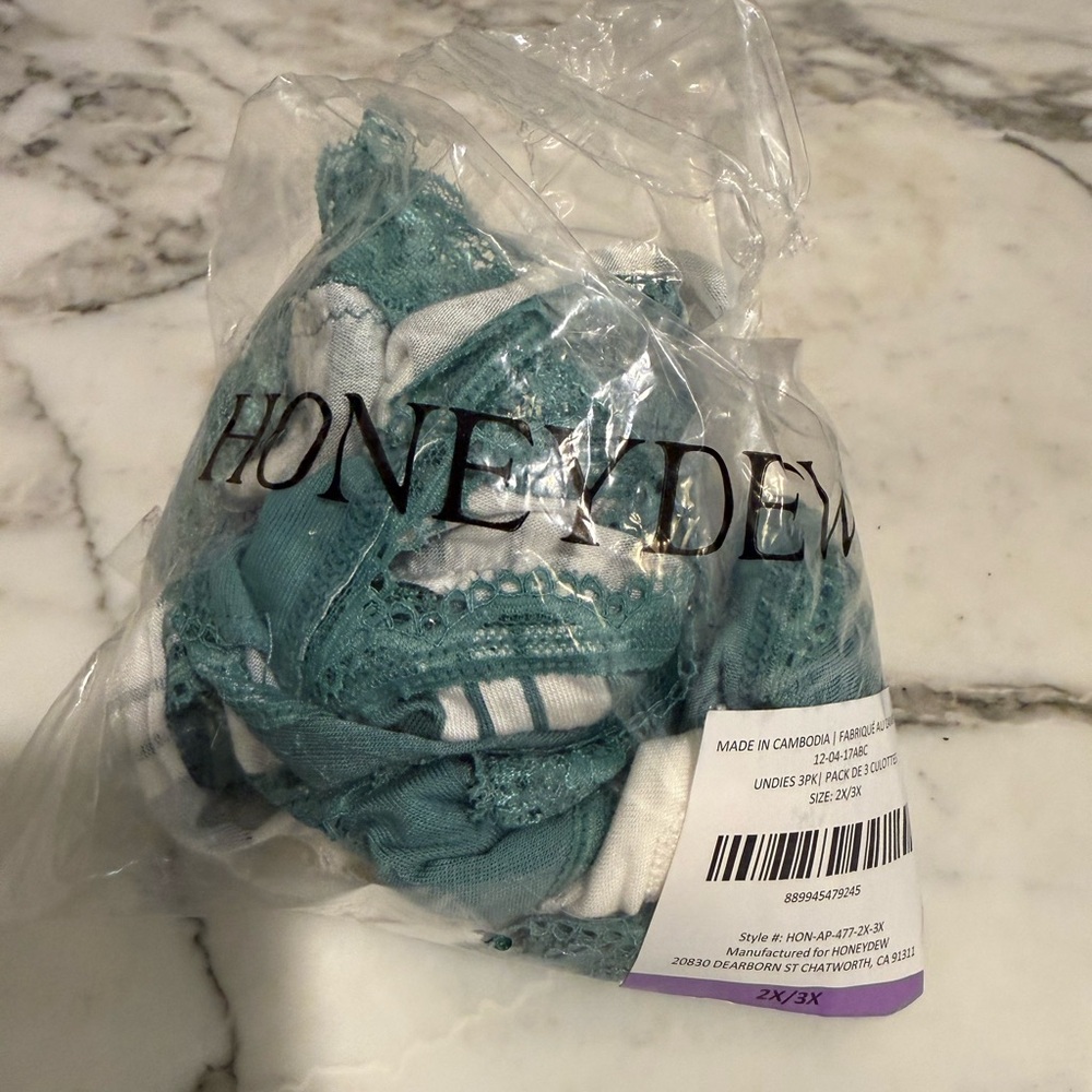NWT Honeydew‎ underwear 2X - 3X thong panties